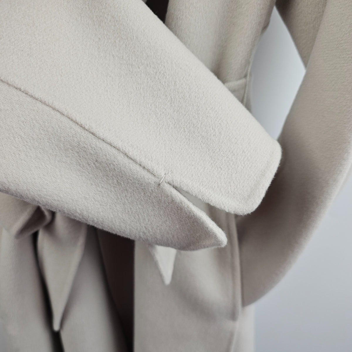MAX MARA Esturia Belted Marble Gray Wool Long Coat New & Authentic