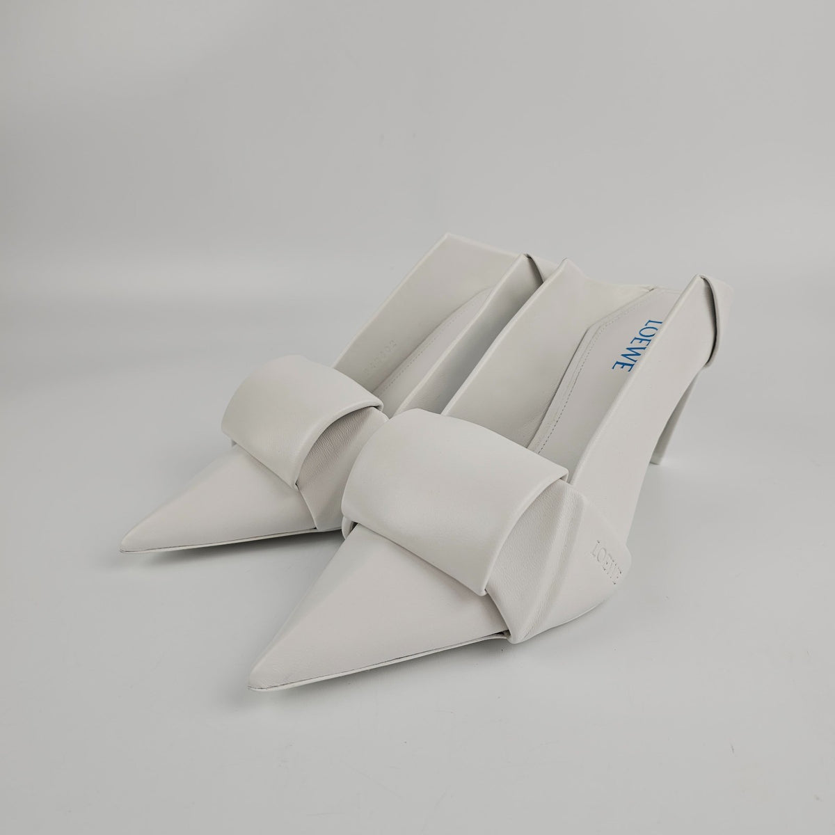LOEWE Origami Optic White Mules New & Authentic