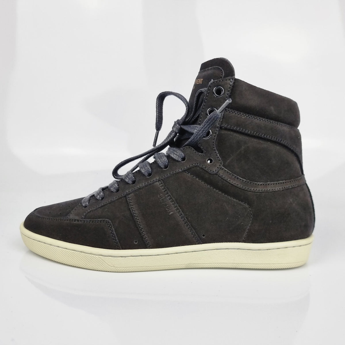 SAINT LAURENT Men's SL10H Black Suede High Top Sneakers New Size 39 US 6