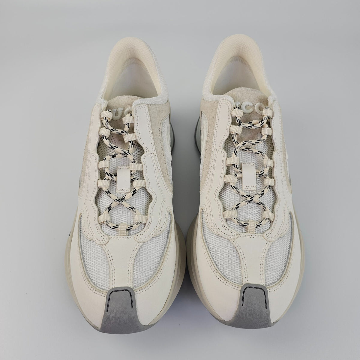GUCCI Run GG Women's White/Beige Leather Low Top Sneakers New