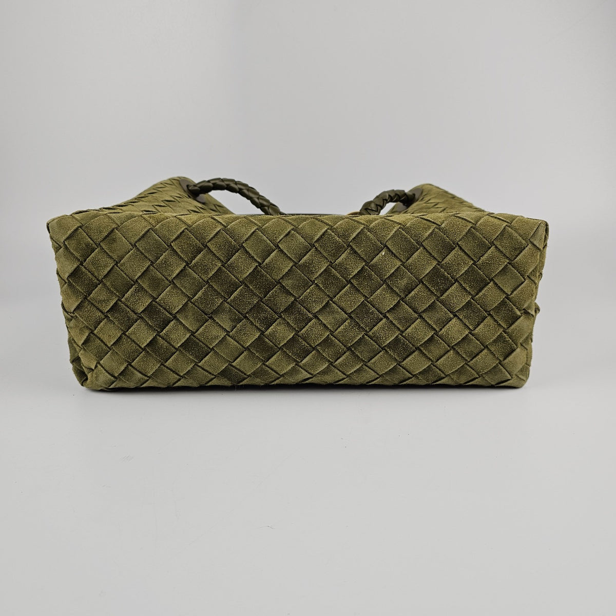 BOTTEGA VENETA Andiamo Medium $5700 Mud Suede Top Handle Bag New