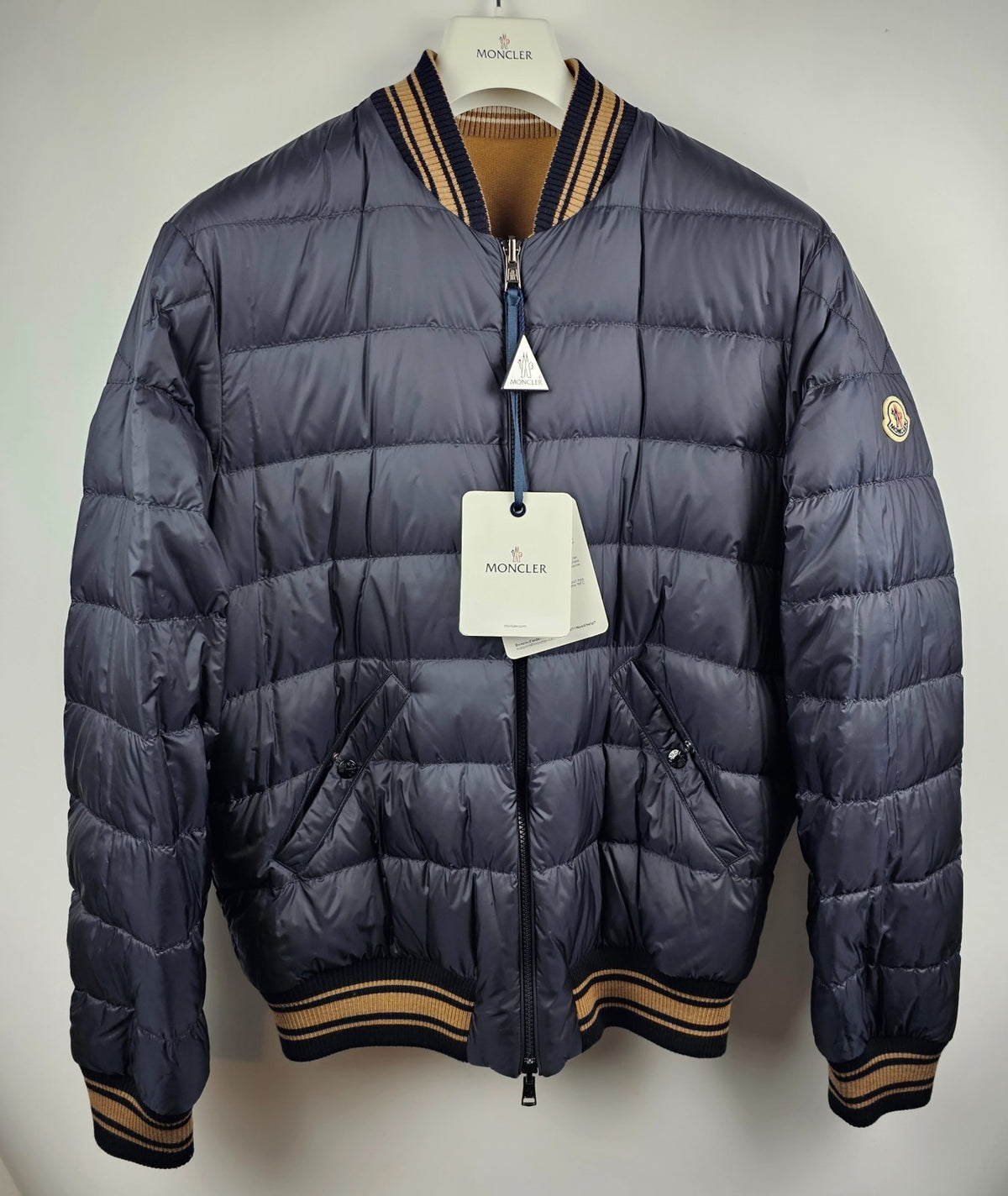 MONCLER Vennes $2290 Men's Camel Beige Reversible Jacket New