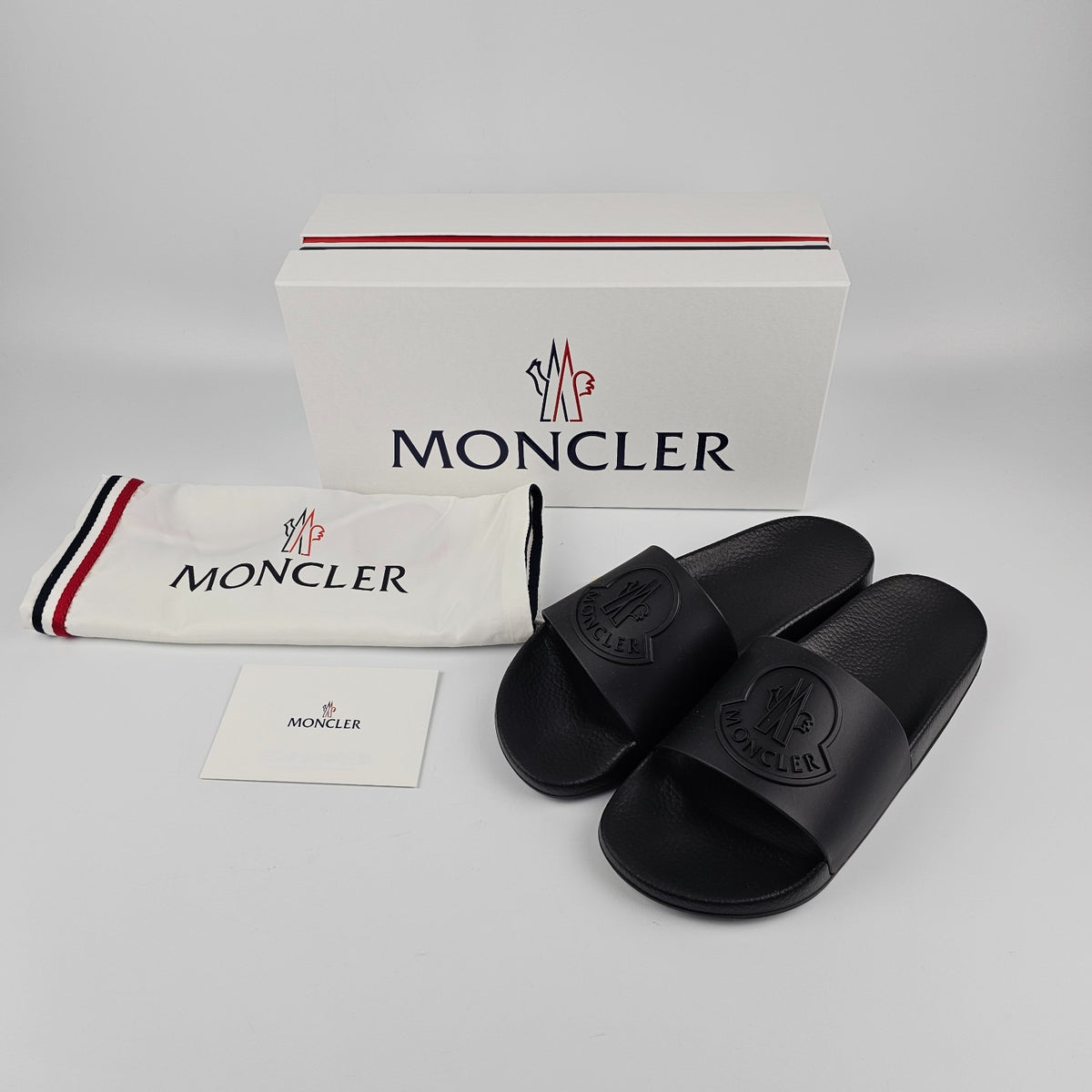 MONCLER Men's Black Slides New