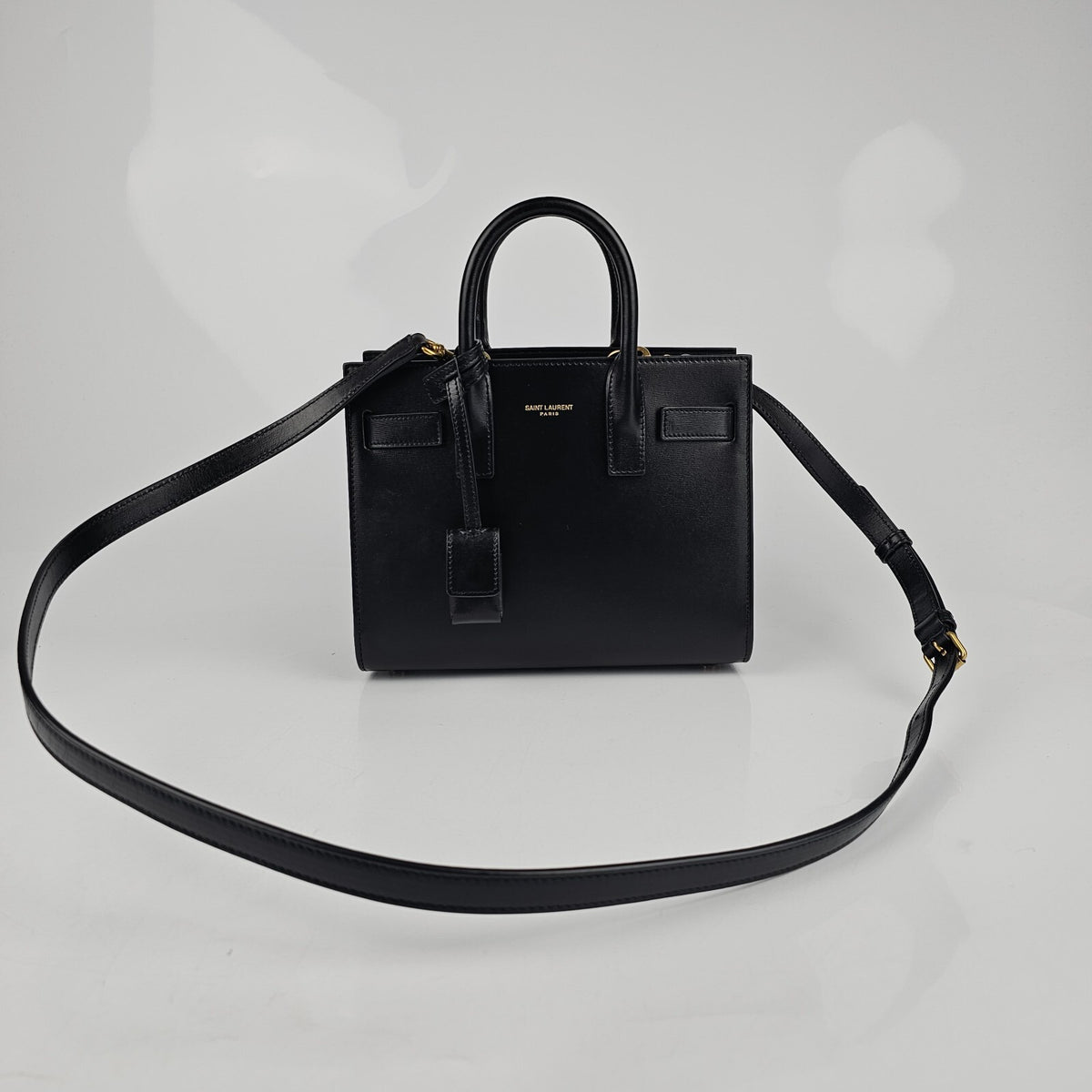 SAINT LAURENT Sac De Jour Nano Black Smooth Leather Handbag New/Authentic