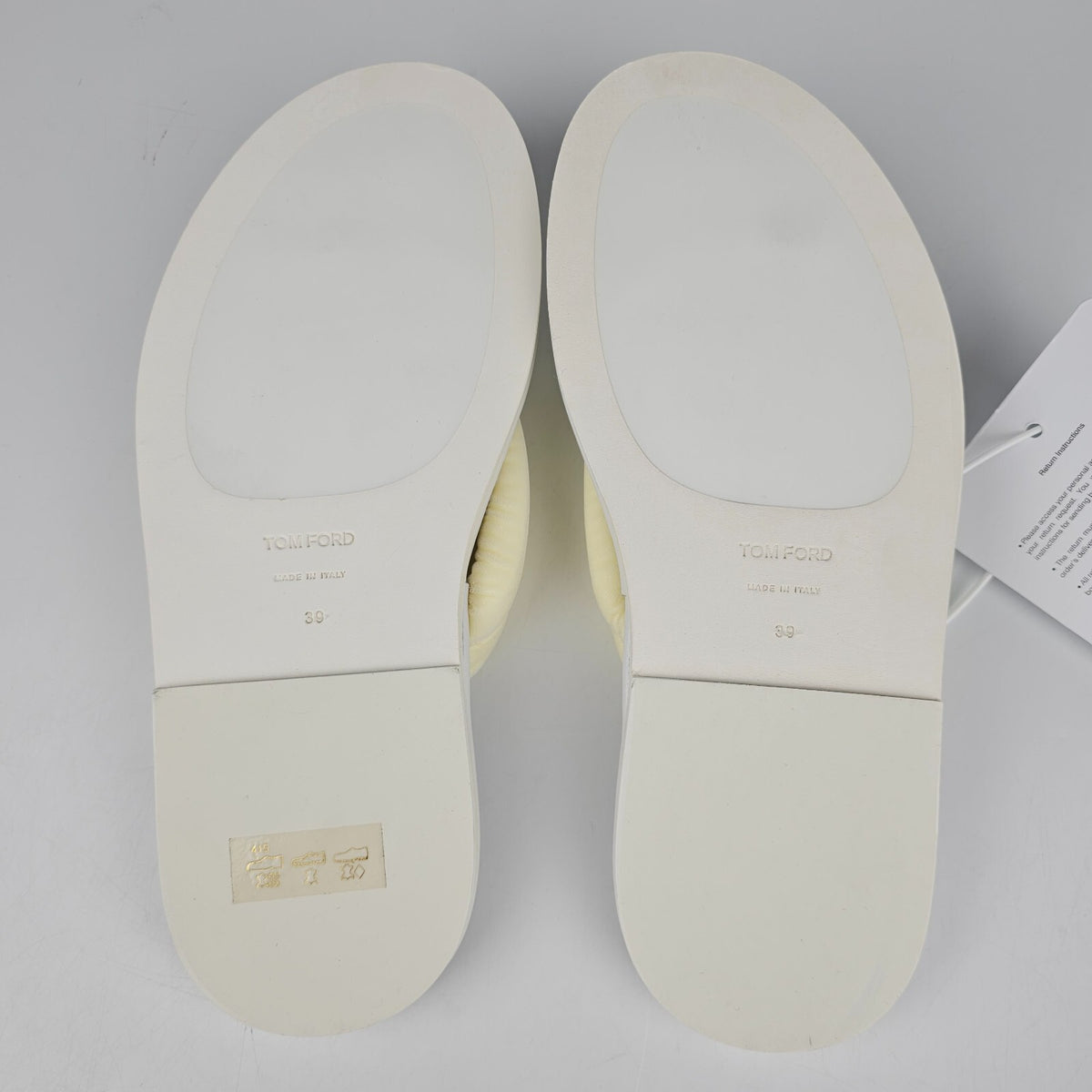 TOM FORD Brighton White Velvet Flip Flops New Size 39 US 9