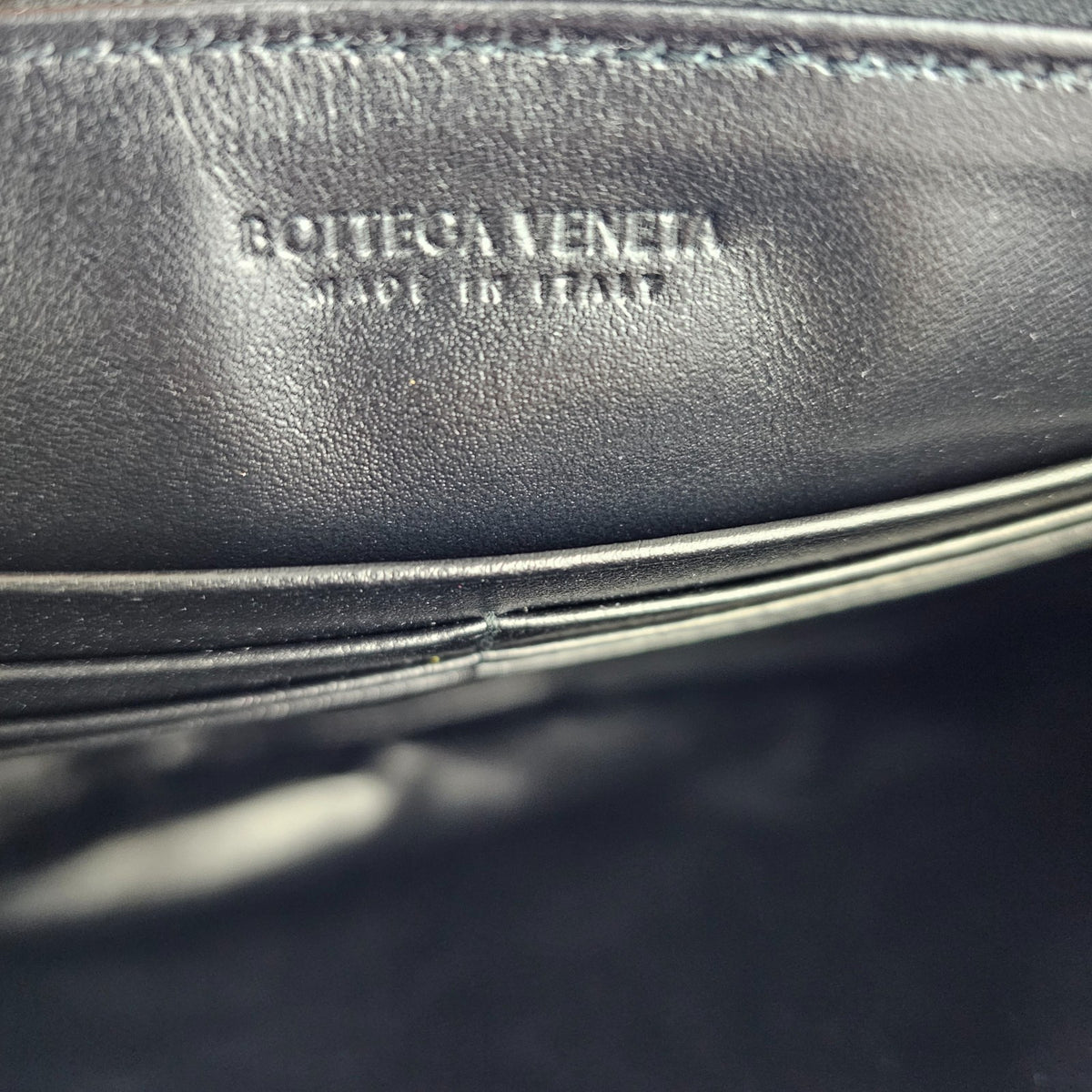 BOTTEGA VENETA Black Small Intrecciato Leather Pouch New & Authentic