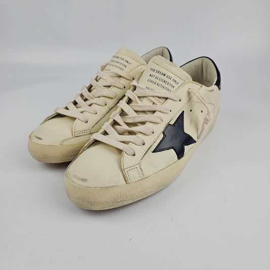 GOLDEN GOOSE Super Star Men's White/Night Blue Sneakers New