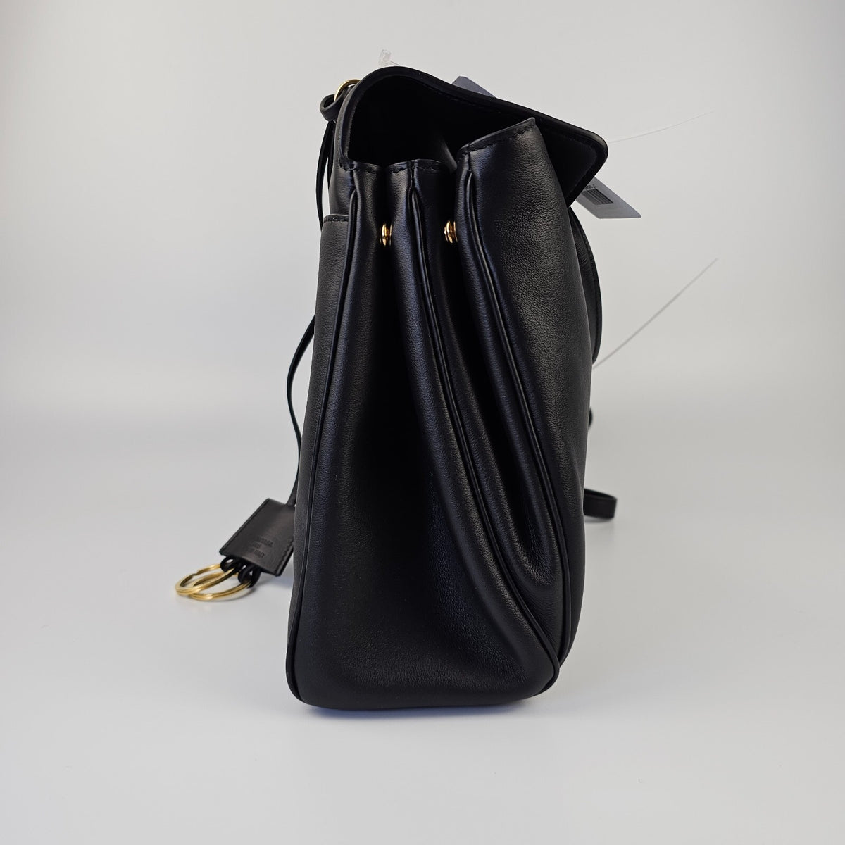 BALENCIAGA Rodeo Medium $4450 Black With Gold Leather Handbag New And Authentic