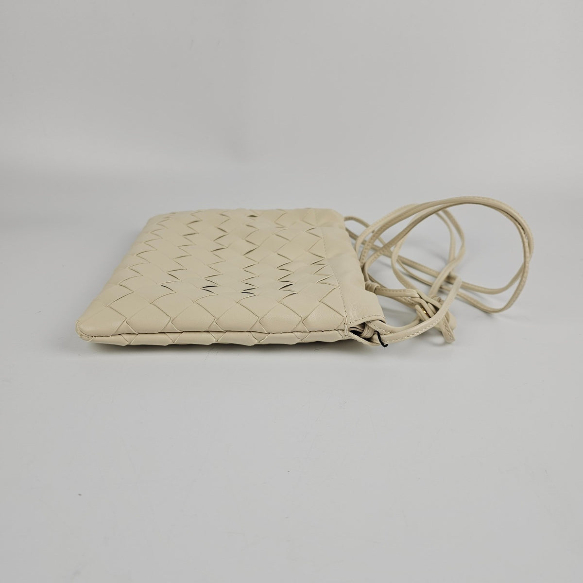 BOTTEGA VENETA Dustbag Small $1850 Sea Salt Leather Shoulder Bag New
