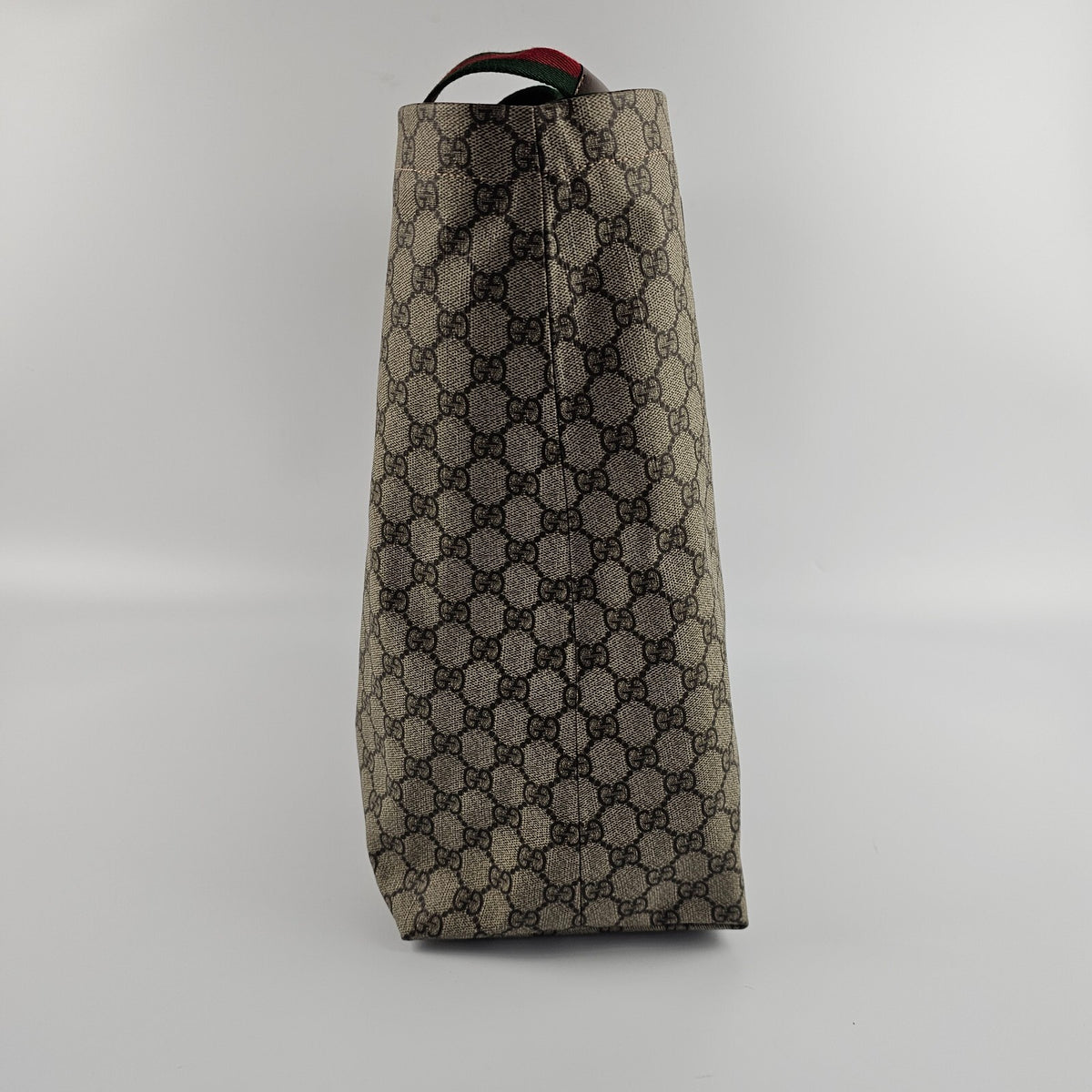 GUCCI $1500 Beige And Ebony GG Canvas Tender Large Tote Bag New & Authentic