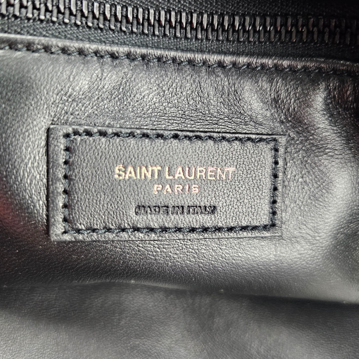 Saint Laurent Black Nappa Lambskin Puffer Tote Bag New