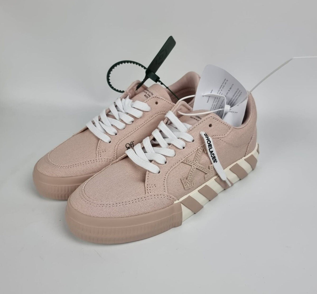 OFF-WHITE Vulcanized Women's Pink Canvas Sneakers New Size 38 US 8