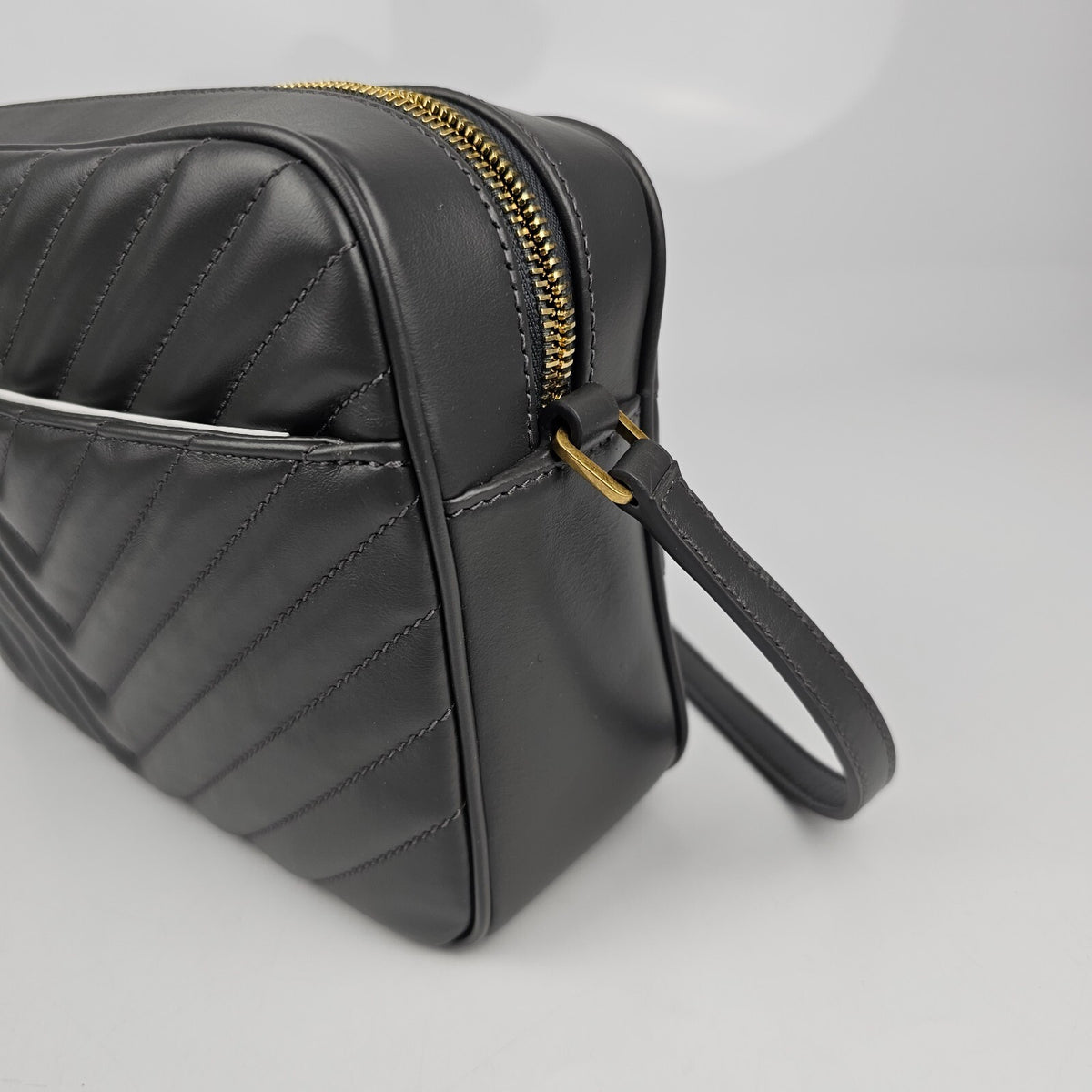 SAINT LAURENT Lou Storm Leather Camera Bag New