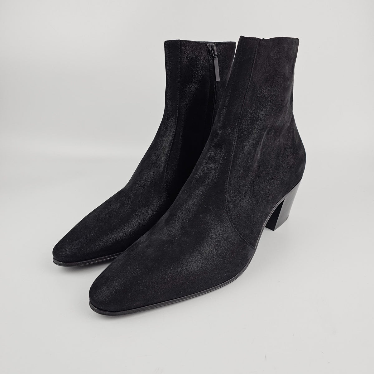 SAINT LAURENT Vassili Black Suede Boots New & Authentic