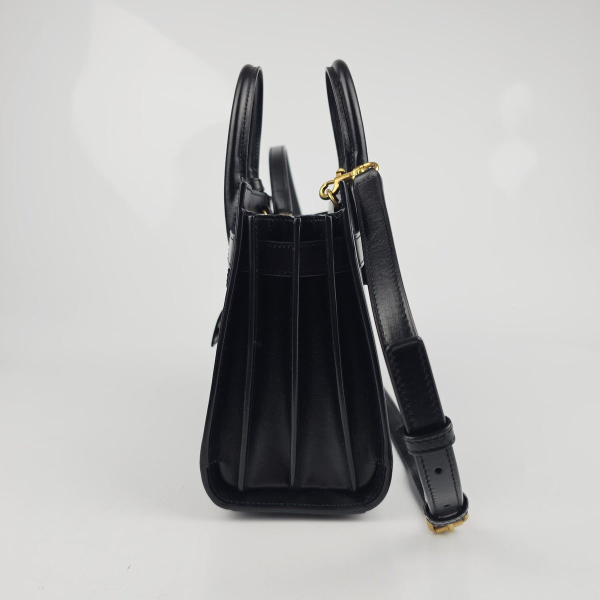SAINT LAURENT Sac De Jour Nano Black Smooth Leather Handbag New/Authentic