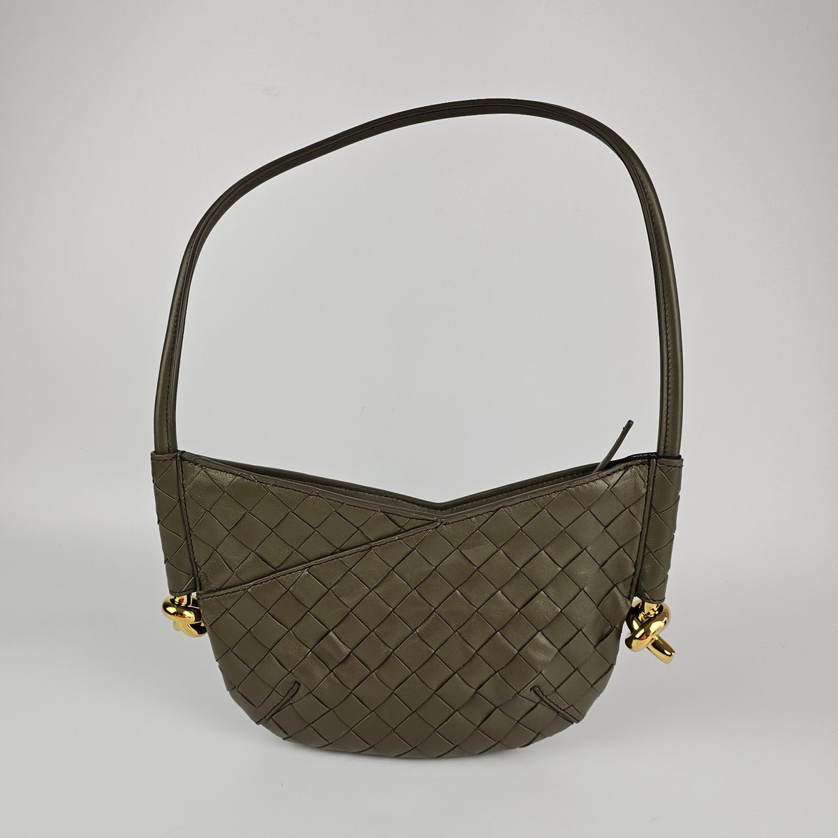 BOTTEGA VENETA Solstice Baby $2300 Cypress Leather Shoulder Bag New