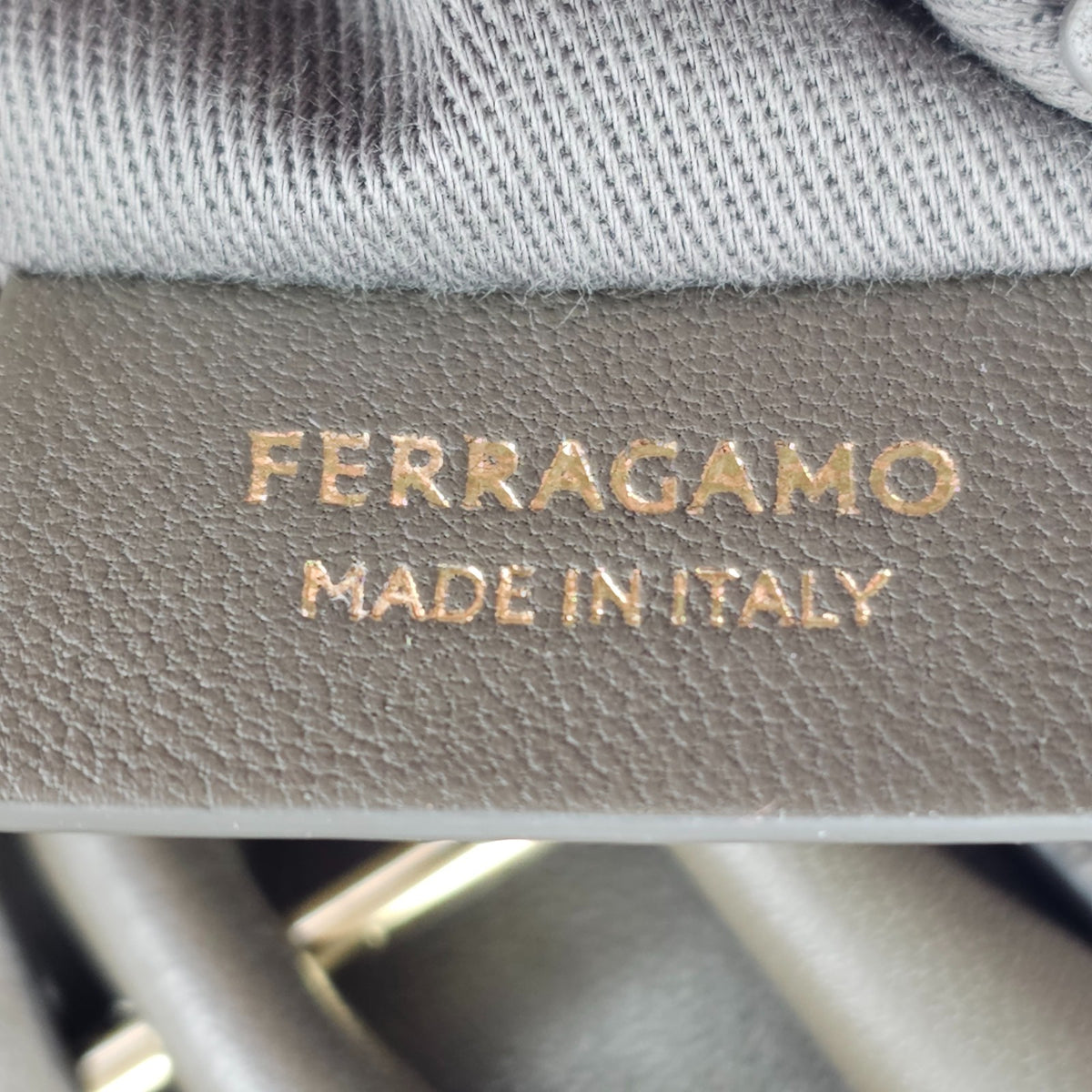 FERRAGAMO Concrete Leather Soft Shoulder Bag New & Authentic