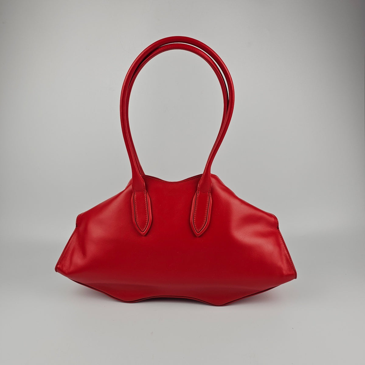 ALEXANDER MCQUEEN Manta Red Leather Top Handle Bag New