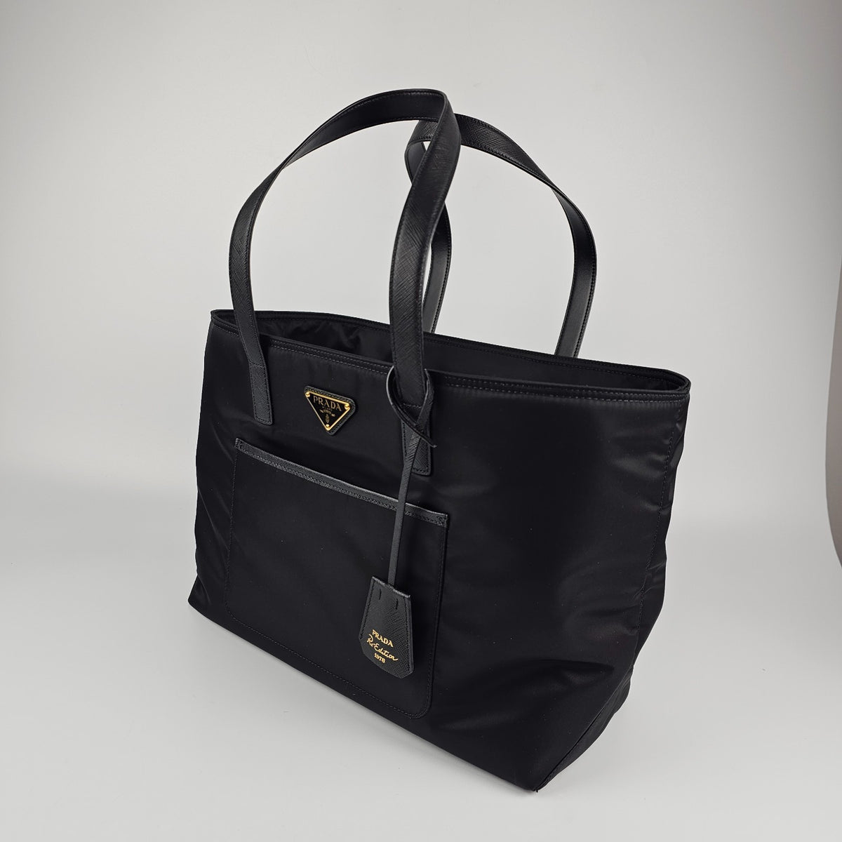 PRADA Re-Edition 1978 $2050 Medium Black Re-Nylon Tote Bag New And Authentic