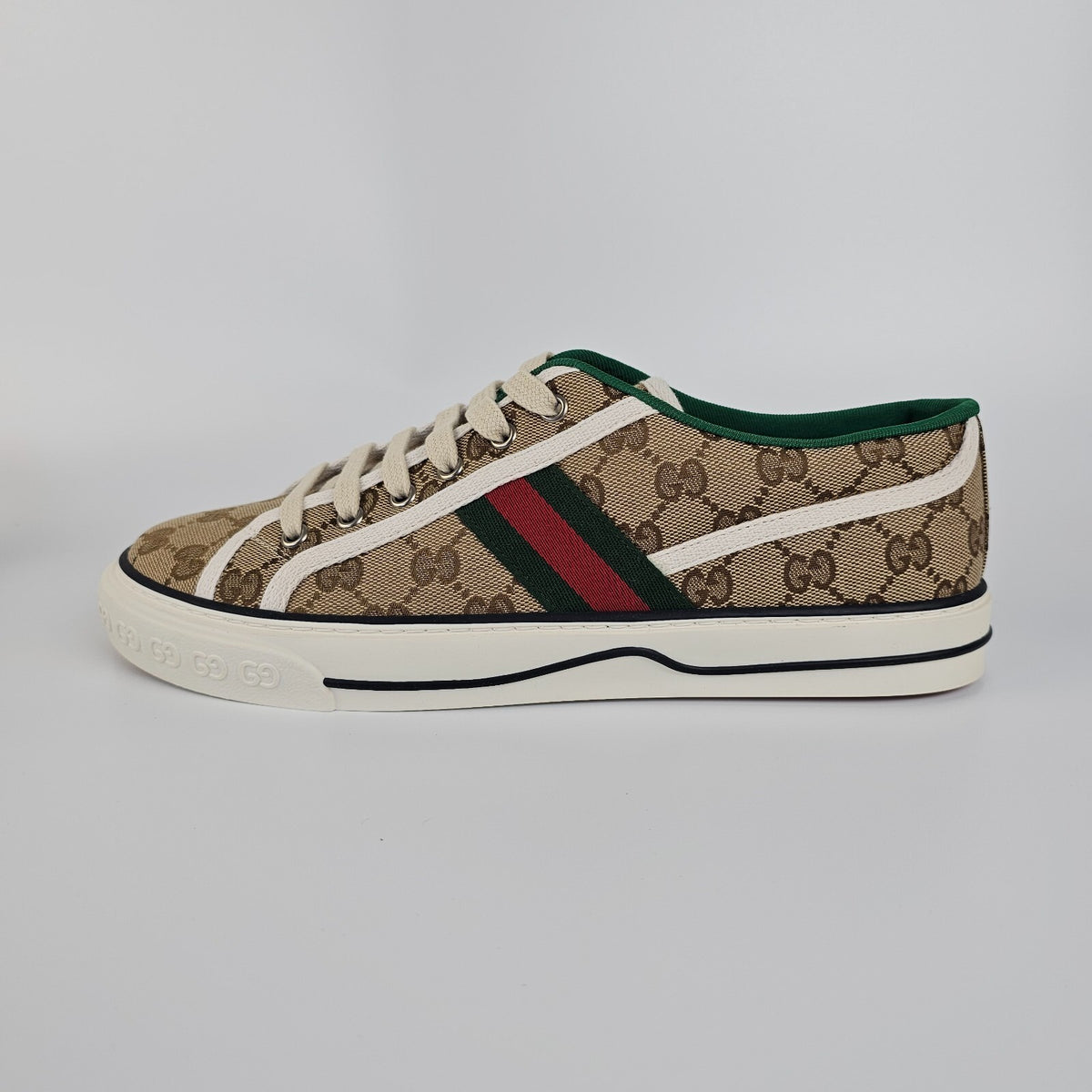 GUCCI Tennis 1977 GG Men's Beige Sneakers New Size UK 8 US 8.5