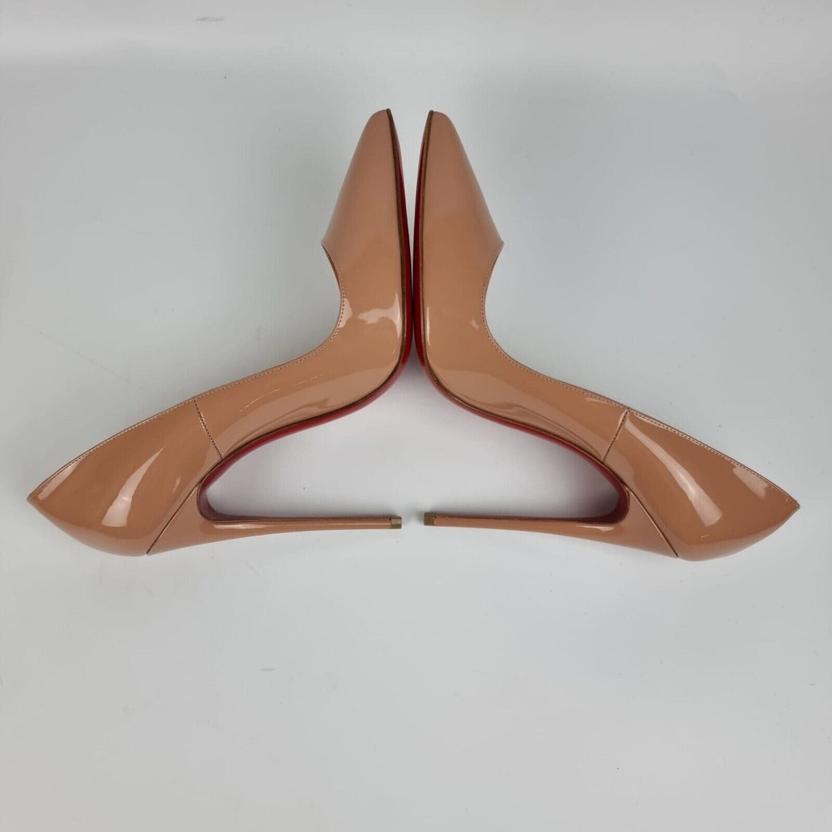 CHRISTIAN LOUBOUTIN So Kate 120MM Beige Patent Leather Pumps New Size 39 US 9