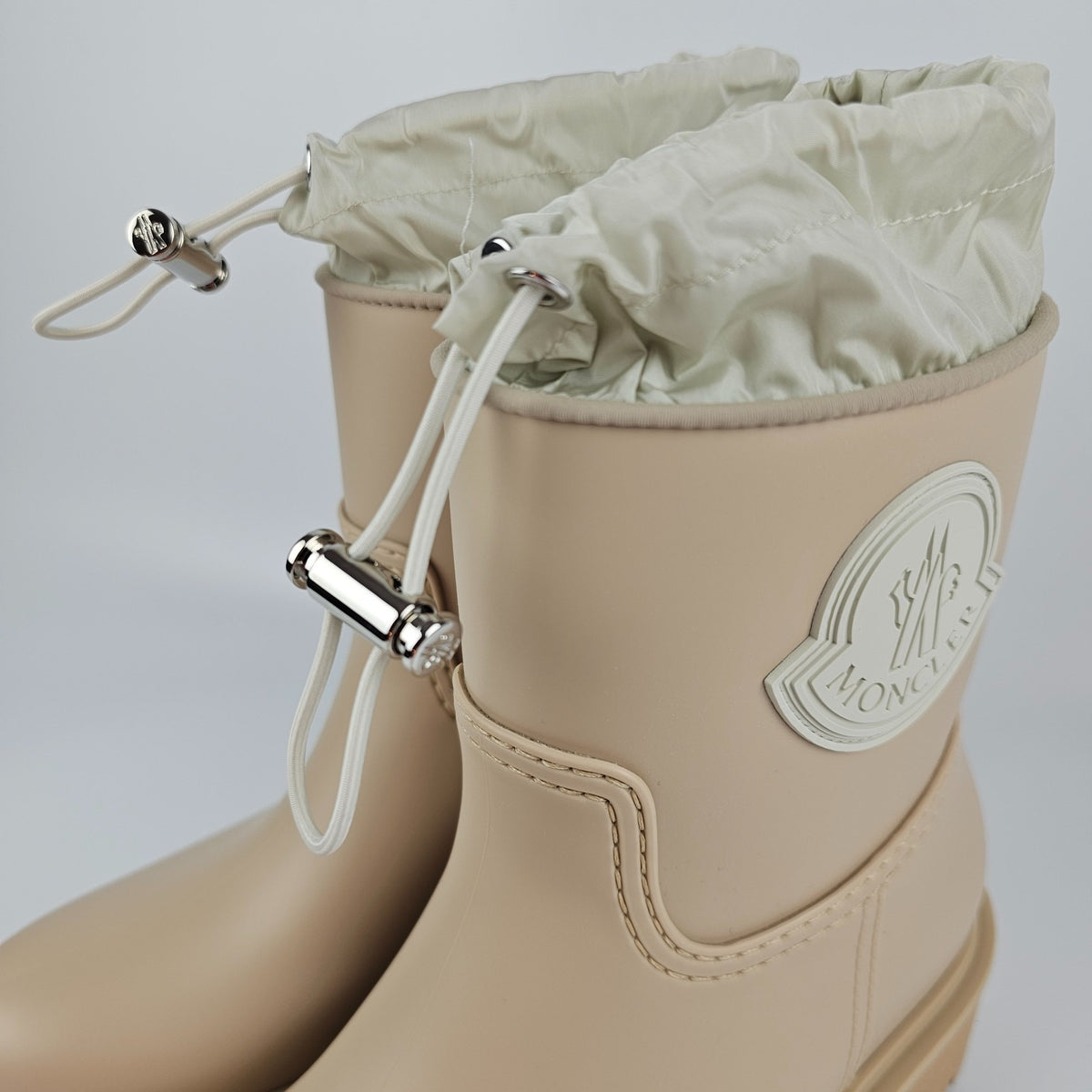 MONCLER Kickstream Beige Rain Boots New