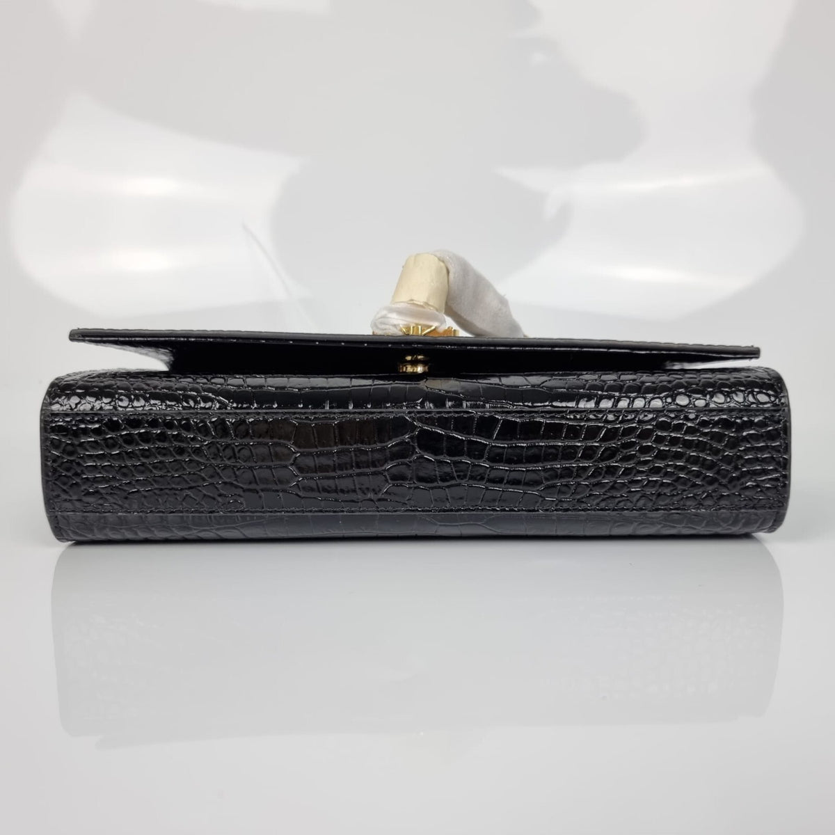 Saint Laurent Kate Medium Tassel $3100 Black Embossed Leather Shoulder Bag New