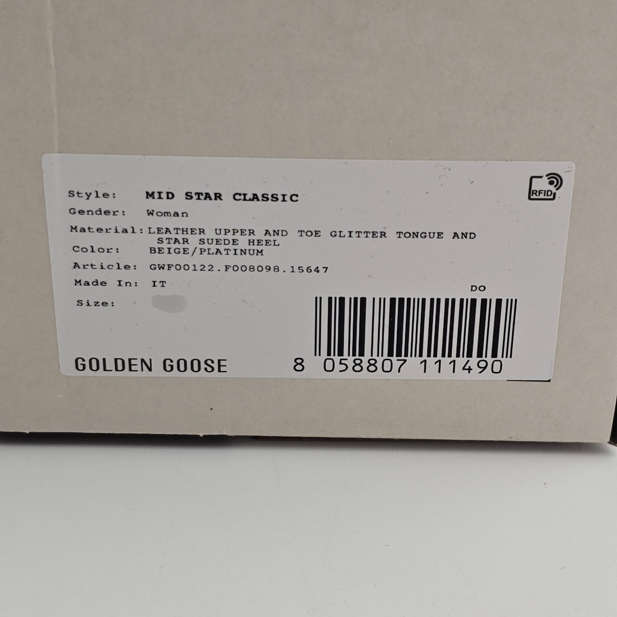 GOLDEN GOOSE Mid Star Women's Beige/Platinum Sneakers New & Authentic