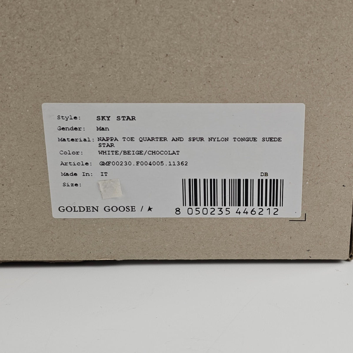 GOLDEN GOOSE SKY Star Men's White/Chocolate Leather Sneakers New
