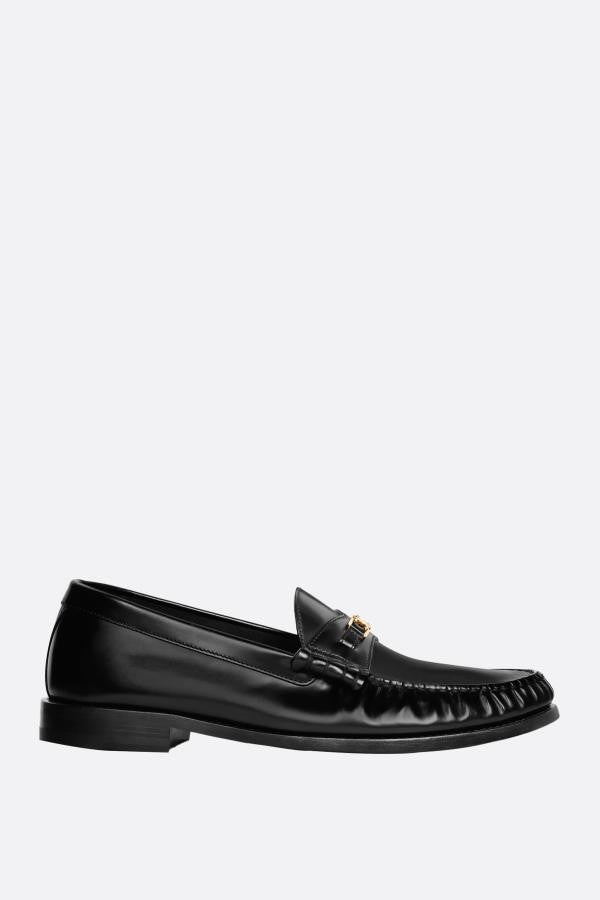 CELINE Luco Triomphe Polished Black Loafers New & Authentic