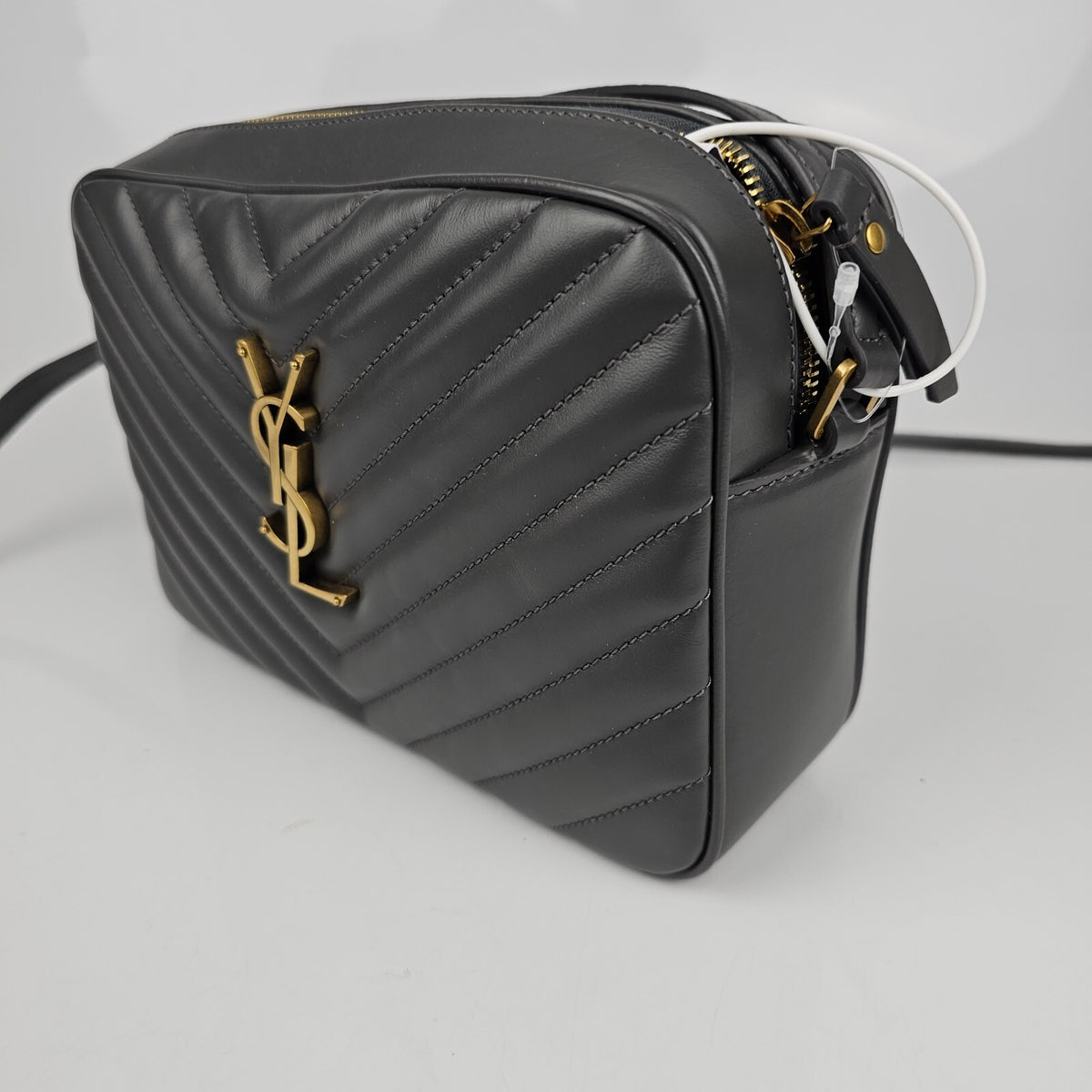 SAINT LAURENT Lou Storm Leather Camera Bag New