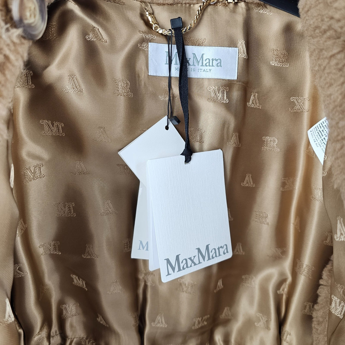 MAX MARA Newabavo Teddy Brown Fuzzy Wool Cape Coat New & Authentic