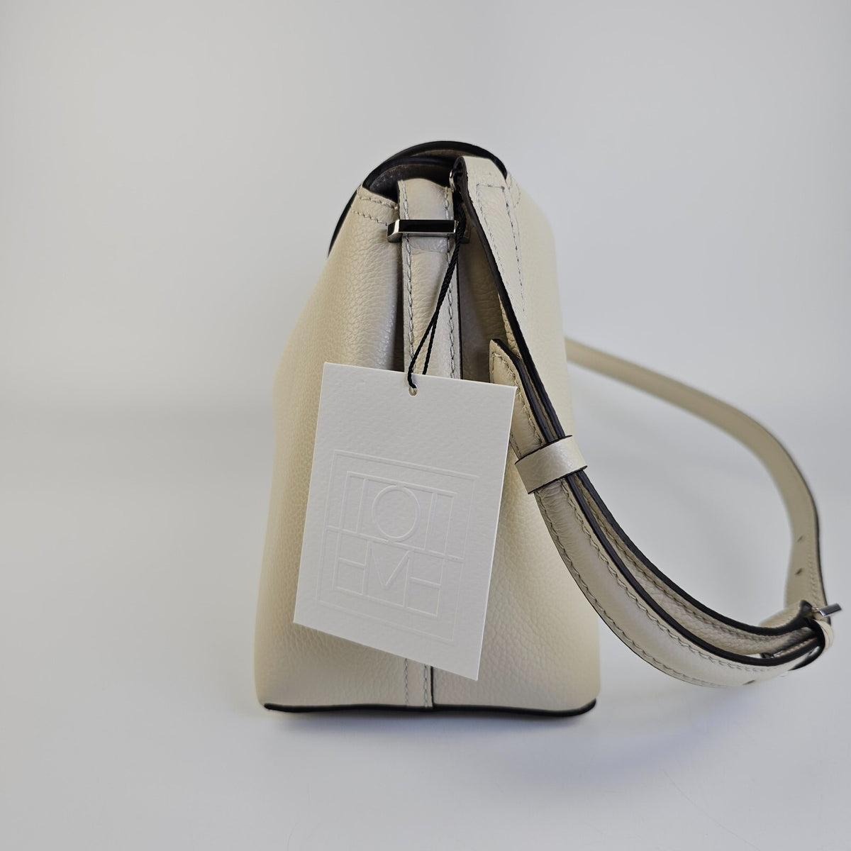 TOTEME T-Lock Milk White Leather Top Handle Bag New