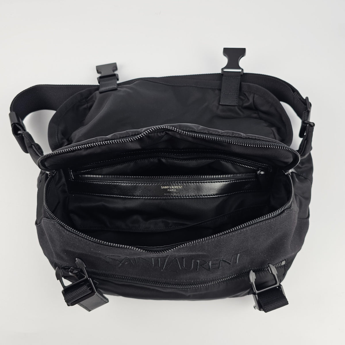 SAINT LAURENT Nylon $2000 Black Crossbody Bag New And Authentic
