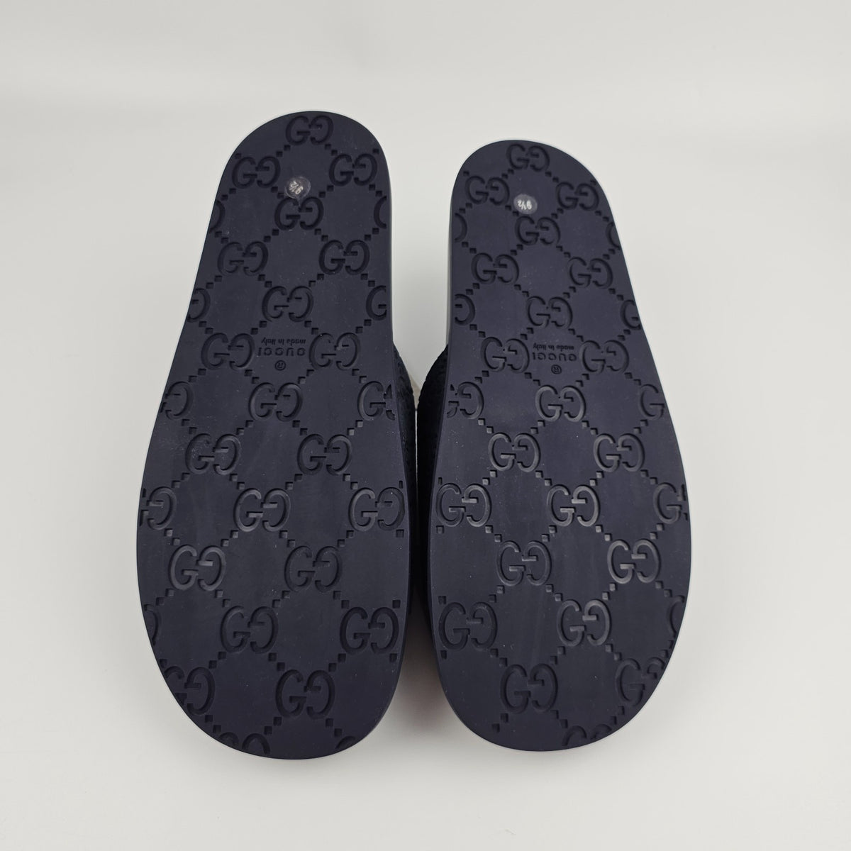 GUCCI Men's Blue GG Suede Slide Sandals New & Authentic