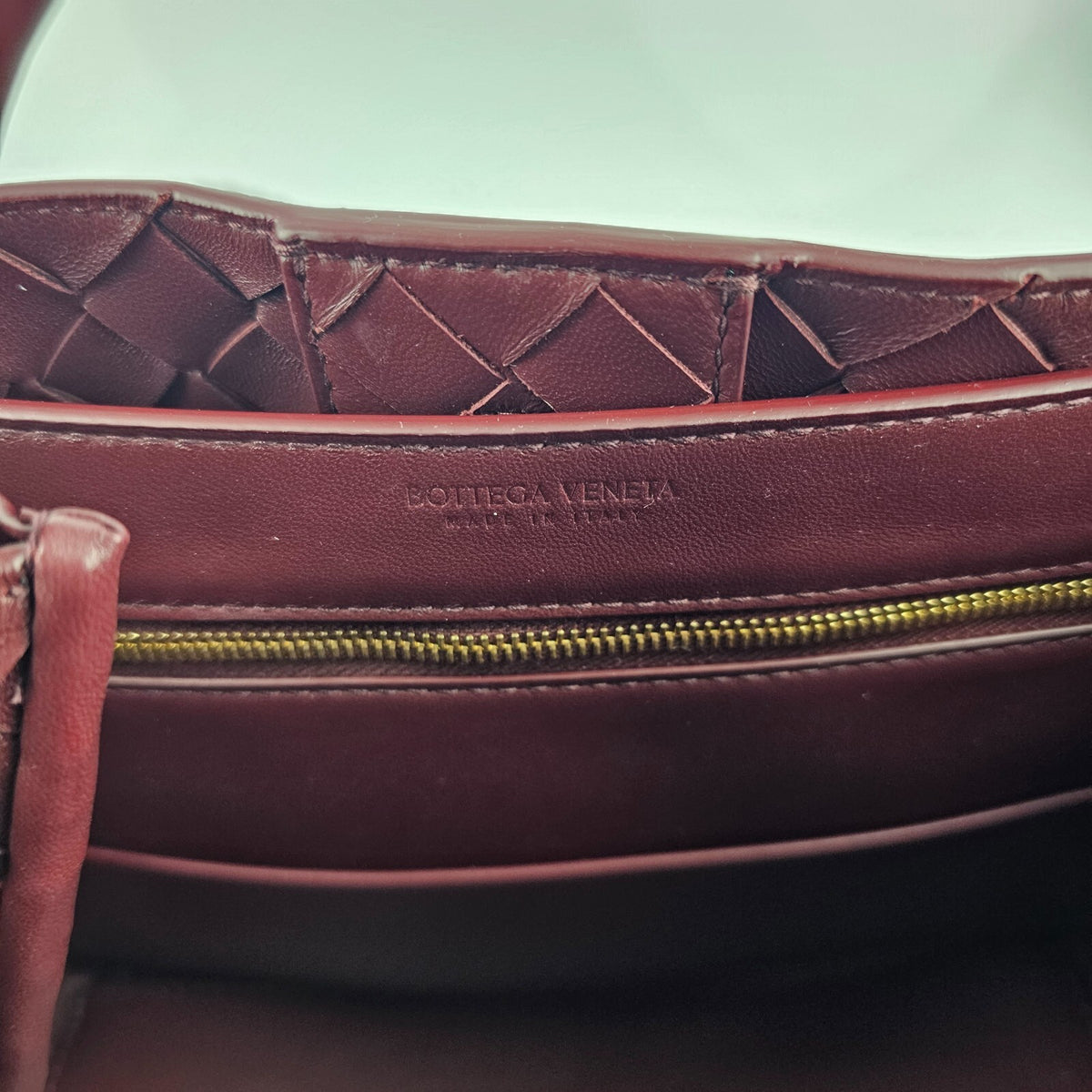 BOTTEGA VENETA Andiamo Small $4700 Barolo Red Leather Top Handle Bag New