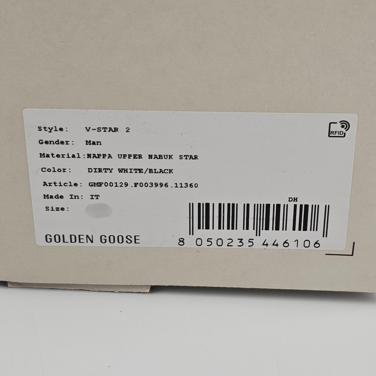 GOLDEN GOOSE V Star 2 Men's Beige/Black Sneakers New