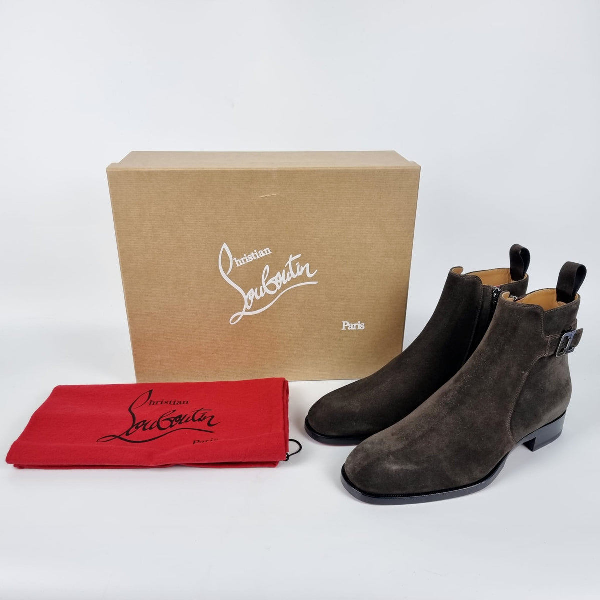 CHRISTIAN LOUBOUTIN Validobi Brown Suede Boots New Size 41 US 8