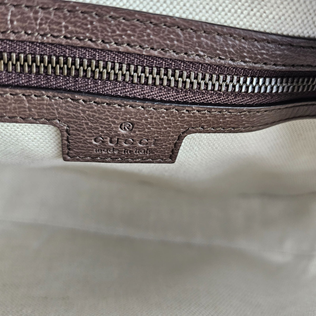 GUCCI Ophidia Small $1790 Beige And Ebony GG Canvas Crossbody Bag New/Authentic