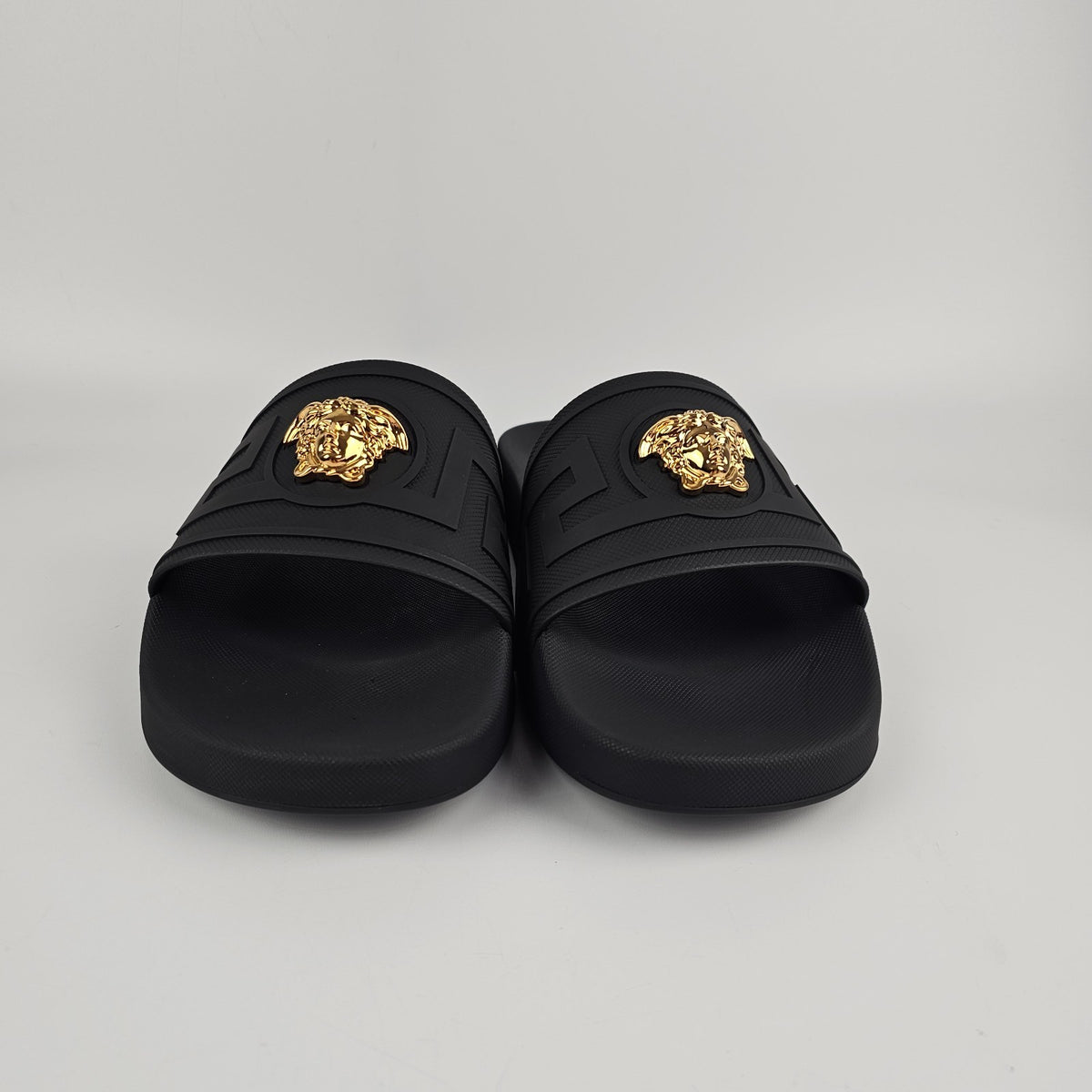 VERSACE La Medusa Men's Black Slide Sandals New & Authentic
