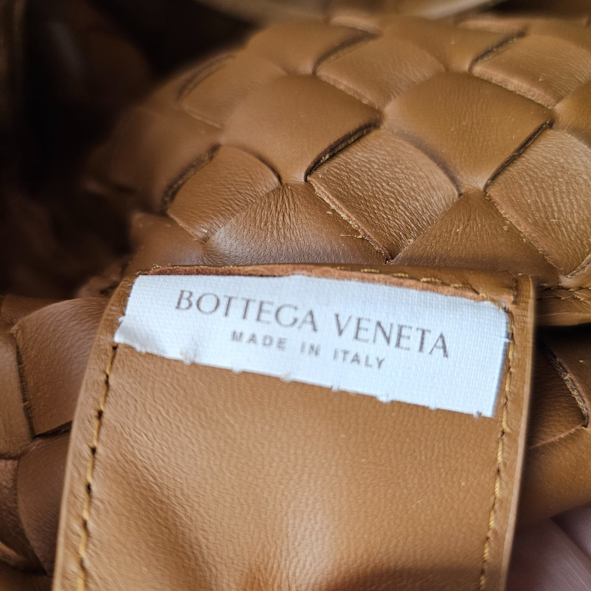 BOTTEGA VENETA Campana Large $6200 Amber Suede Top Handle Bag New & Authentic