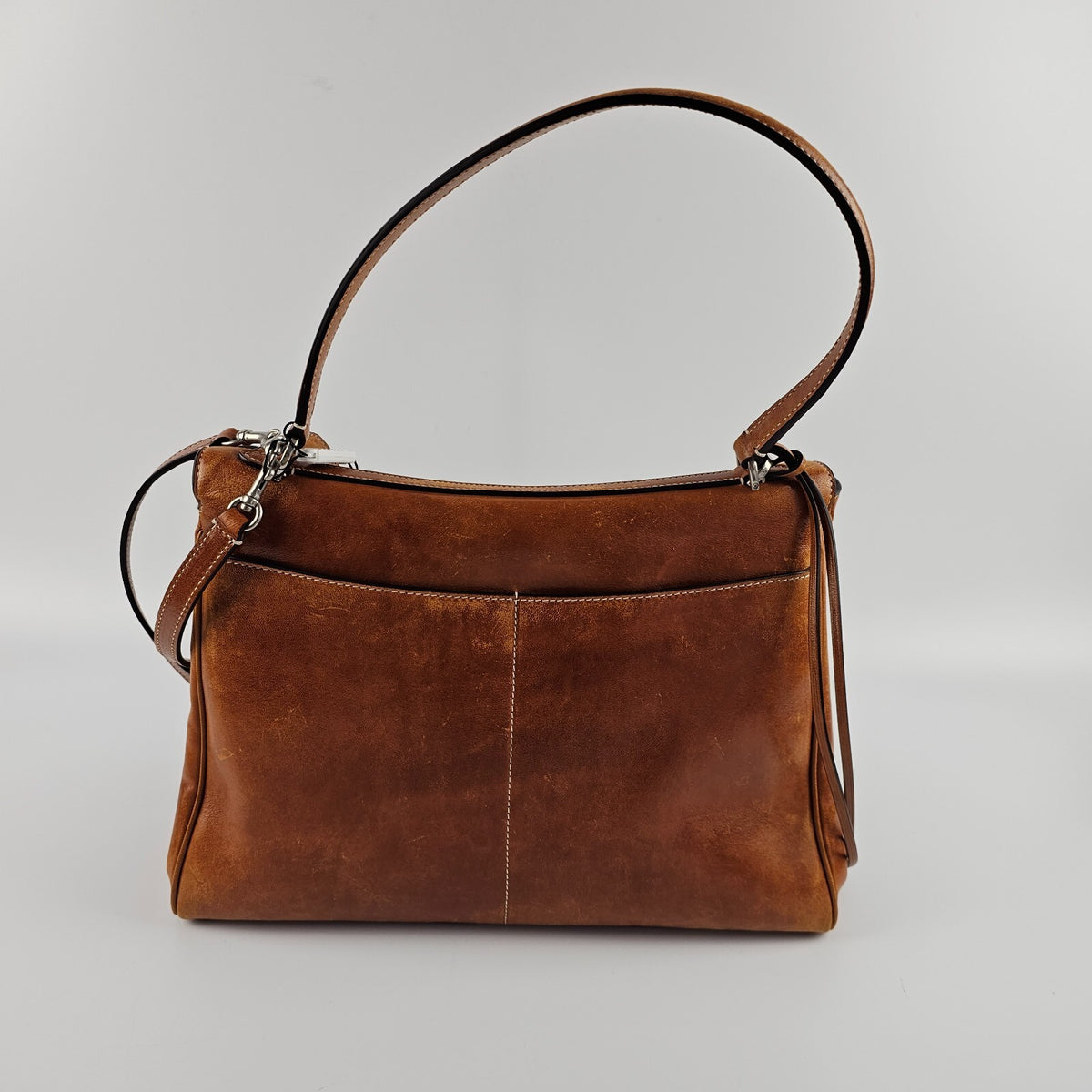 BALENCIAGA Rodeo Medium $4600 Tan Cowboy Leather Handbag New & Authentic