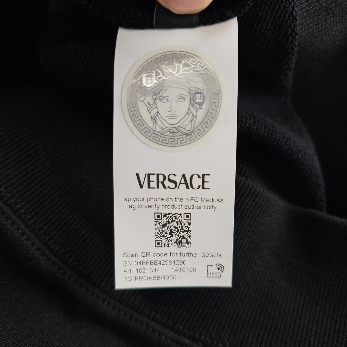 VERSACE Medusa Black Cotton Hoodie New & Authentic