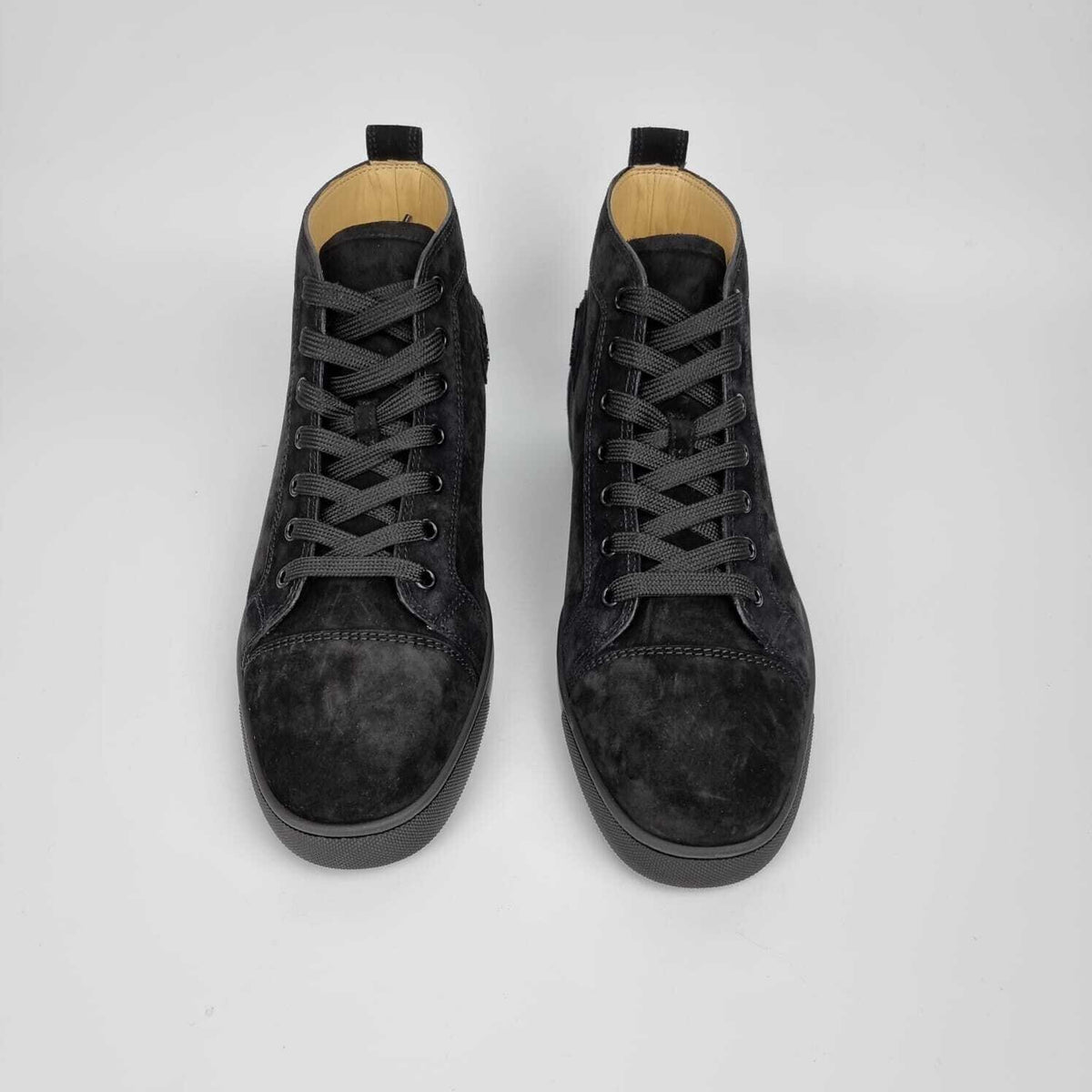 CHRISTIAN LOUBOUTIN Louis Orlato Suede Black Sneakers New Size 39.5 US 6.5