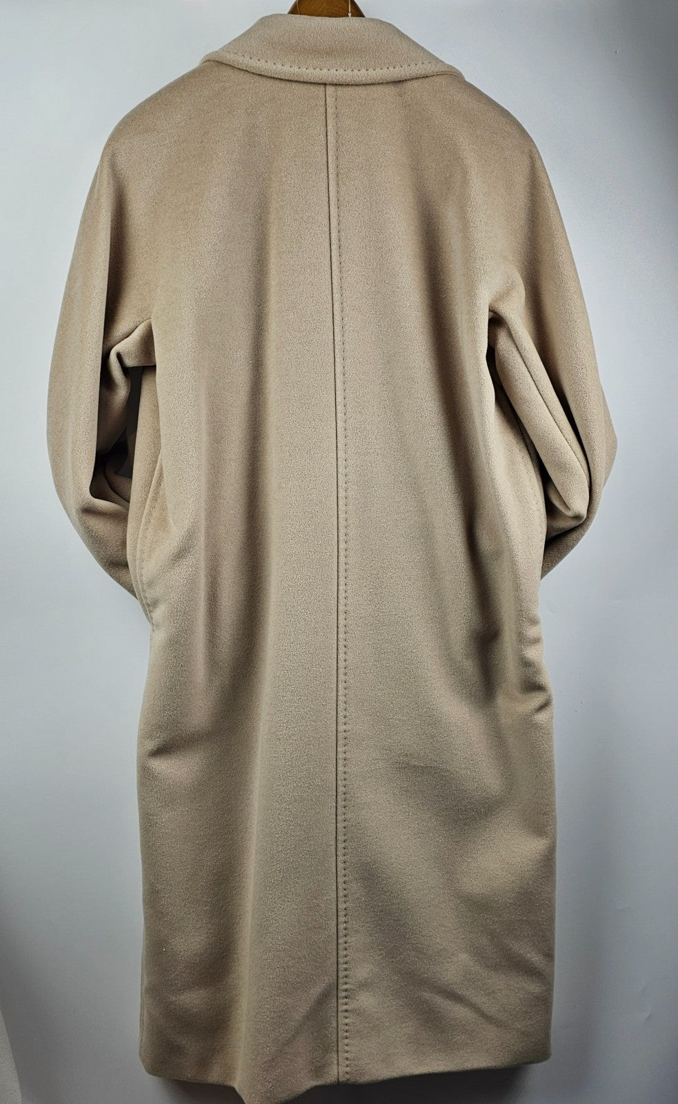 MAX MARA Madame 101801 Belted Beige Wool Long Coat New & Authentic