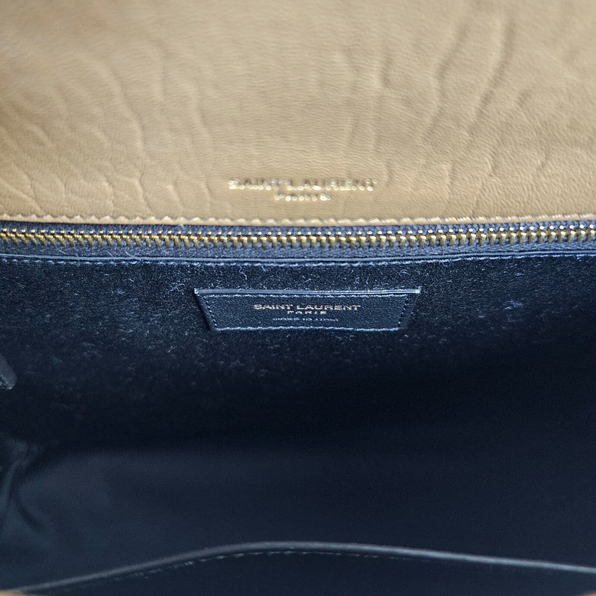 SAINT LAURENT Niki Medium $3550 Dark Cork Leather Shoulder Bag New And Authentic