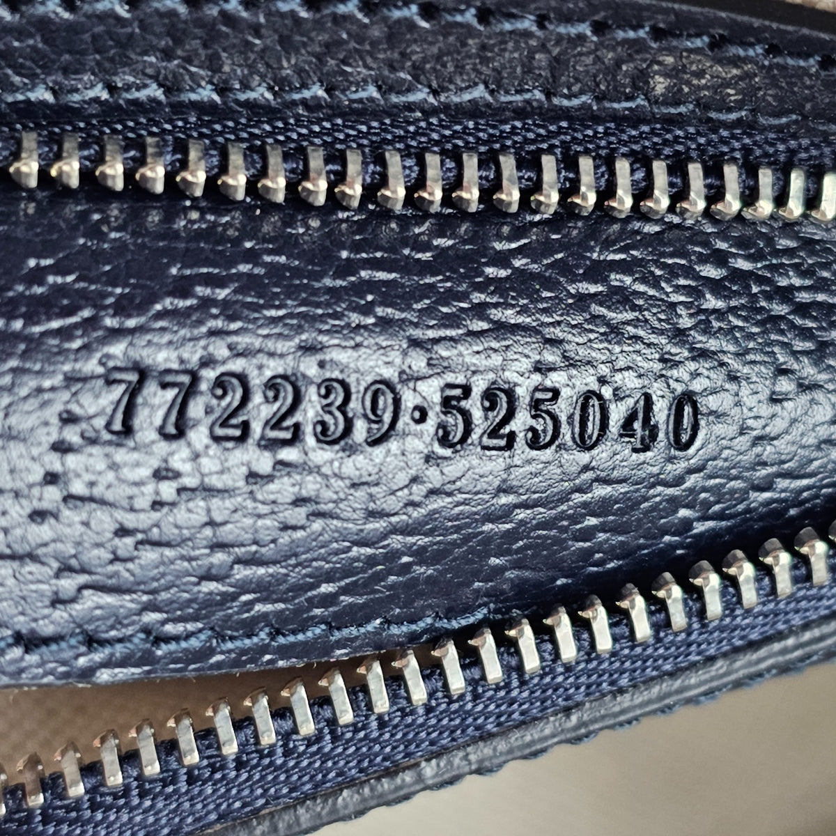 GUCCI Ophidia Mini $1850 Beige And Blue GG Canvas Shoulder Bag New & Authentic