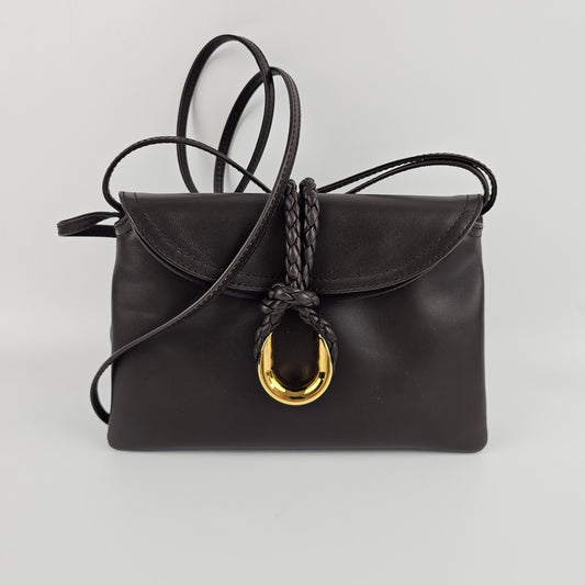 Bottega Veneta Liberta Baby $3100 Fondant Smooth Leather Crossbody Bag New