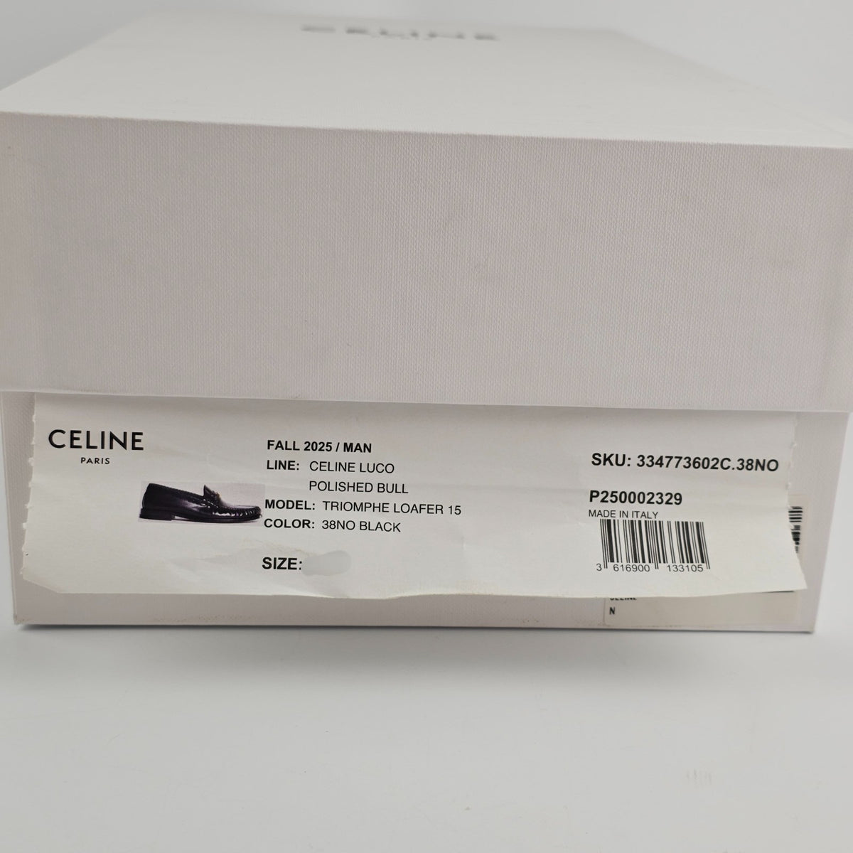 CELINE Luco Triomphe Polished Black Loafers New & Authentic