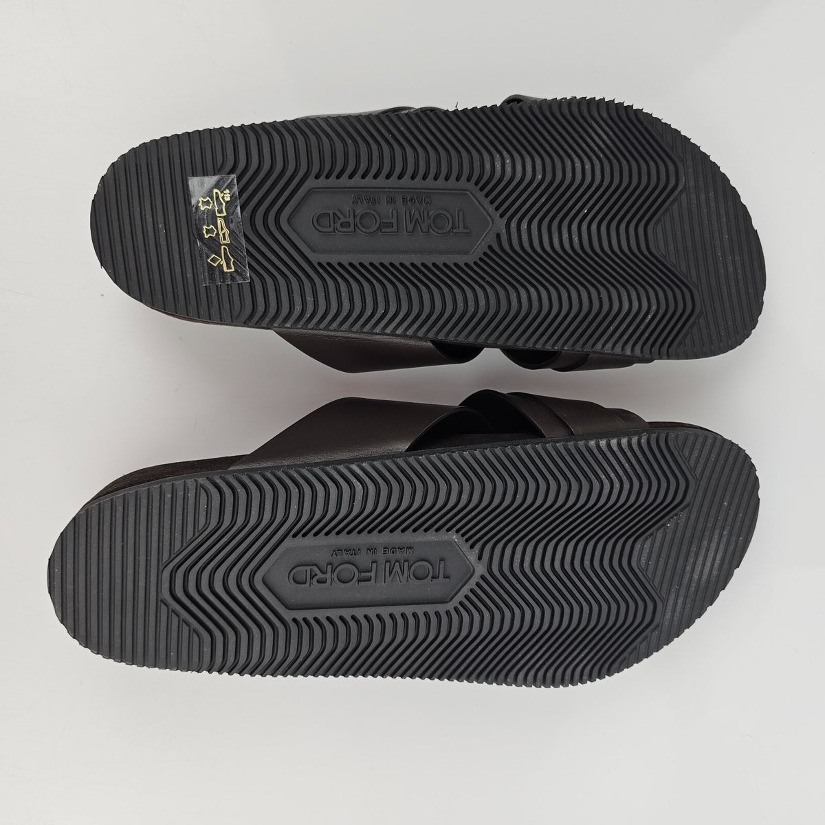 TOM FORD Wicklow Chocolate Leather Slide Sandals New Size US 8 EU 41